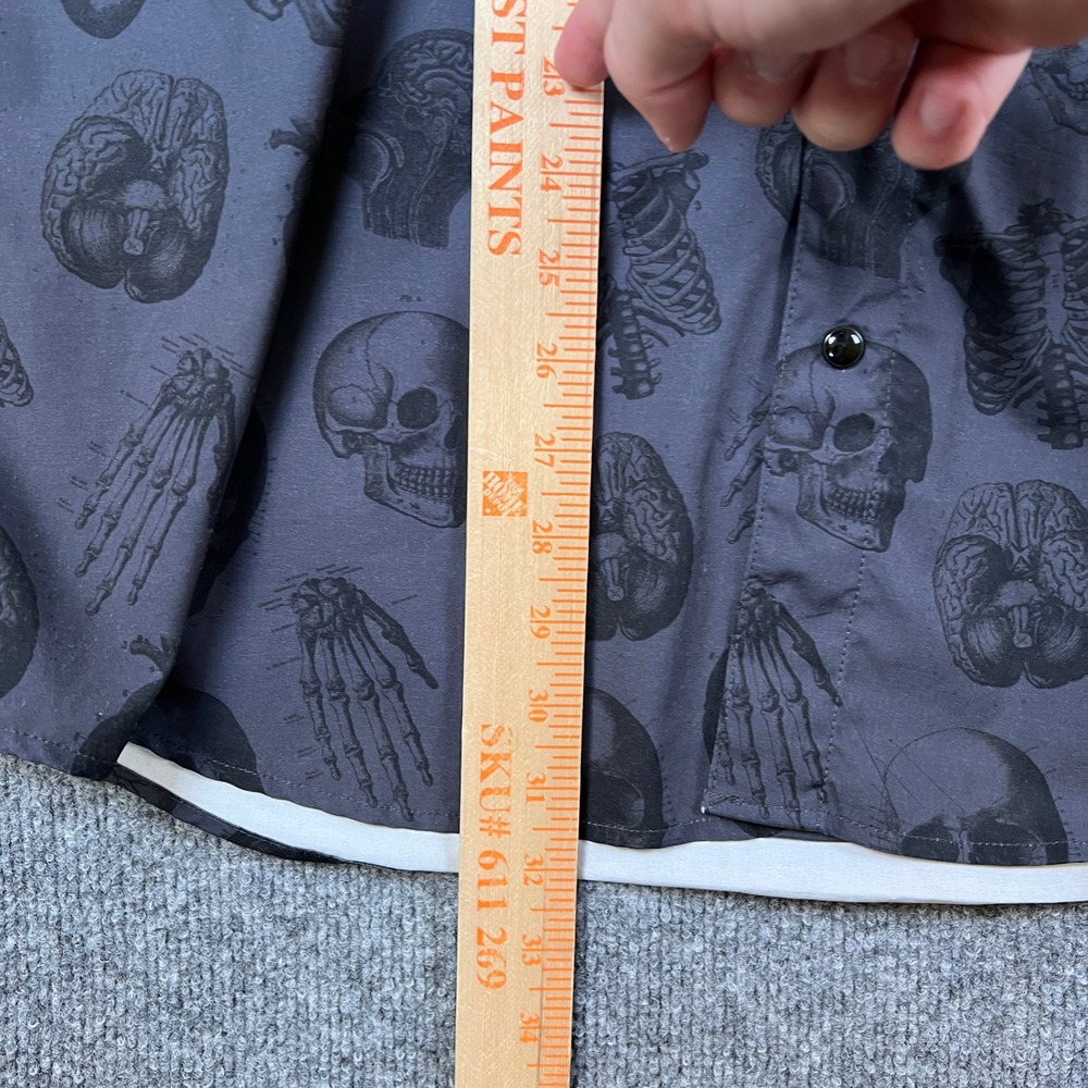 Dixxon Flannel Co Shirt Mens XL Love Kills Skulls Bones Pearl Snap Stretch - Picture 8 of 10